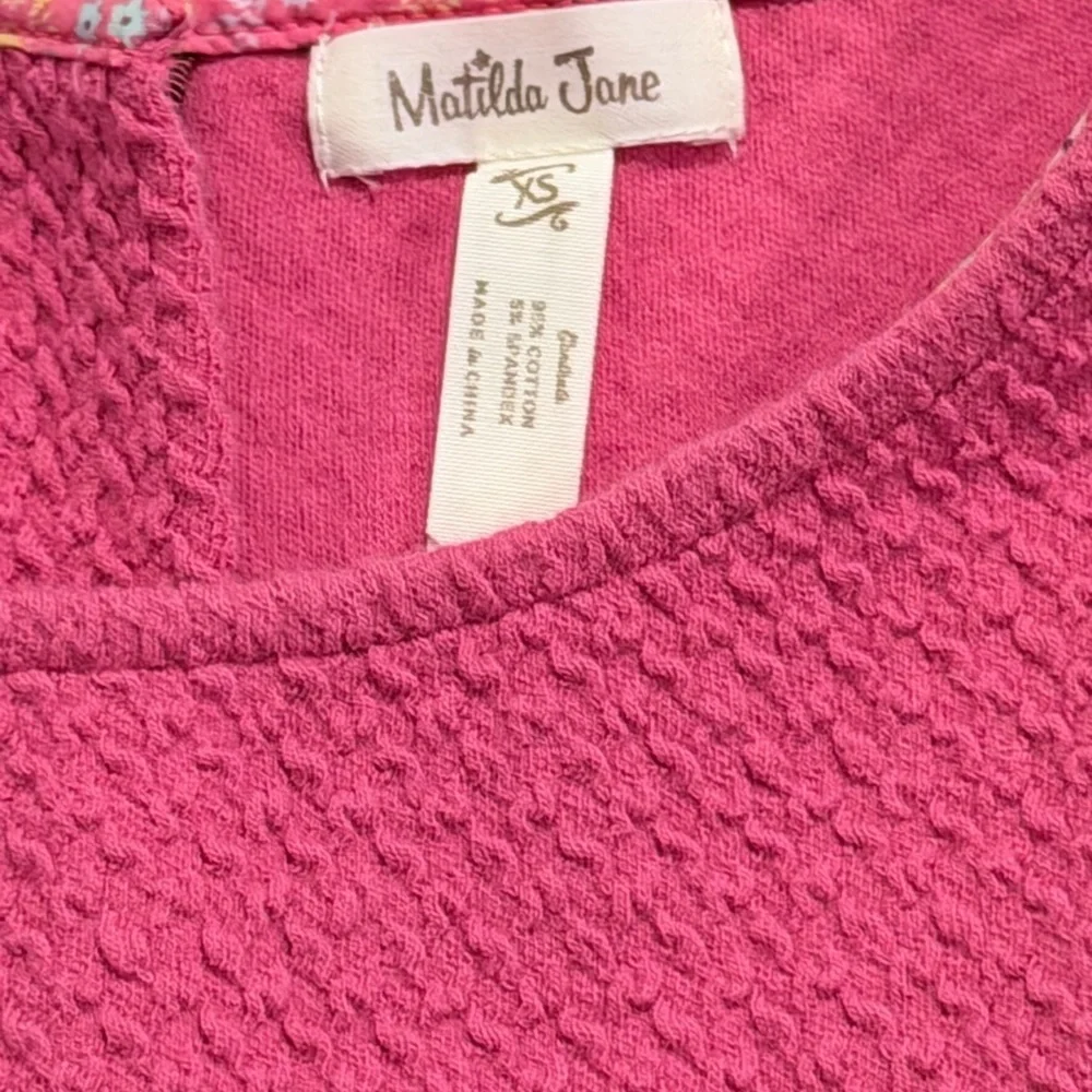 Matilda Jane Pink Textured Long Sleeve Dress XS Girls